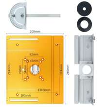 C8木工铣床工作台插板，铝合金小型锣式修边机倒置升降工作台，铣床桌面倒置板带山形推尺，下压式底座开槽榫倒置桌面，适用于木工工作台、台锯、多功能修边机、雕刻机 - 1套 - 查看 12