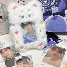 Cute Plush Photo Holder, Student ID Card Holder, Fox Keychain, Cartoon Photo Album, DAST Idol Photo Protector - Blue-b13664B - View 5
