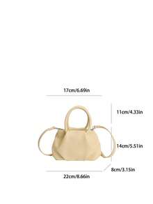 New Fashion Cloud-Shaped Pleated Handbag, Sweet Tote Bag, Crossbody Shoulder Bag For Women - Yellow - View 2
