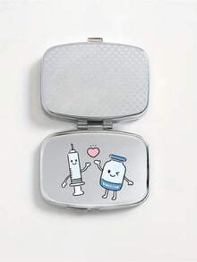 Pill Pattern Pill Box, Pill Letter Pattern, Portable Medication Storage Compartment, Mini Metal Storage Box, Portable Jewelry And Pill Box, Personalized Creative Gift, Bow Tie, Nurse Cap, Pill Bottle Pattern, Suitable For Travel, Outdoor Activities, Bags, Pockets, Can Be Used For Wedding Gifts, Gifts And Reception Decorations, Unique Decorative Travel Storage Box Design, Mother's Day Gift, Gift For Friends, Nurse Gift - Multicolor - View 8
