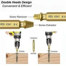 Damaged Screw Extractor Set, HSS Drill Bit, Stripped Broken Remover, Small, Easy And Fast Extraction Kit, DAAI Easy Demolition Power Tools - Sliver - View 4