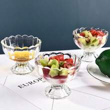 1个创意冰淇淋杯，甜点/饮料/沙拉玻璃碗，奶茶/奶昔杯 - 透明 - 查看 5