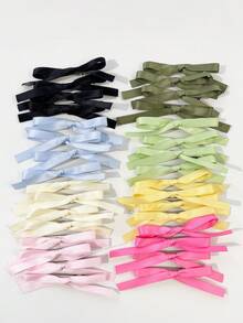 32pcs/Set Women's Colorful Fabric Minimalist Cute Bow Hair Clips, Suitable For Daily Wear - Multicolor - View 7