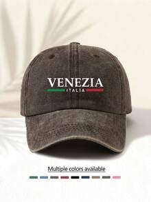 1顶水洗棒球帽，印有“VENEZIA”字样，复古美式简约休闲百搭时尚，高品质装饰配饰，适合所有季节，男女皆宜的必备时尚单品。 - 水洗帽 - 查看 4