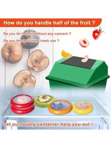 1/4pcs Reusable Sealed Food Storage Container Set, Includes Refrigerator Vegetable & Fruit Fresh-Keeping Box, Avocado Fresh-Keeping Box, Tomato Fresh-Keeping Box And Fruit Fresh-Keeping Box, Kitchen Accessories, Keep Fruits & Vegetables Fresh, Rust-Proof - Multicolor - View 4