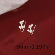 1对，梅花金属耳环，独特设计，适合日常佩戴，节日礼物 - 彩色 - 查看 2