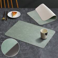 Bộ 4/2/1 tấm lót bàn vuông bằng da, đế lót ly hai mặt bằng da PVC, tấm lót bàn hai lớp chống thấm nước kiểu phương Tây, tấm lót chịu nhiệt dùng trong khách sạn, thảm trải bàn ăn, thảm trải bàn ăn chống thấm nước và dầu mỡ, đế lót ly trang trí bàn làm việc sáng tạo, tấm lót hai mặt, chịu nhiệt, thích hợp để trang trí bàn ăn, tiệc tùng, ngày lễ, Giáng sinh, Năm mới. - Nhiều màu - Xem 18
