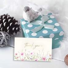 24/48 Buah Kartu Ucapan Terima Kasih Motif Bunga Cantik, Kartu Bisnis Kecil, Kartu Kemasan Hadiah, Cocok untuk Ulang Tahun, Pernikahan, Wisuda, Kertas Warna Campuran - A - View 6