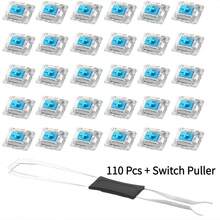 50pcs/100pcs Practical Blue/Black/Red/Brown Mechanical Keyboard Switches, Hot-Swappable Cross Axis Core - With Keycap Puller - Multicolor - View 20