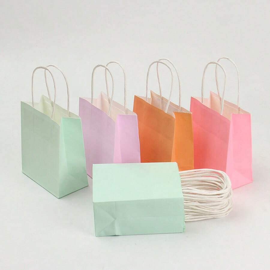 10 túi quà cao cấp cho đám cưới & kỷ niệm, túi giấy Kraft có tay cầm - Trang trí tiệc sang trọng, quà tặng cô dâu, sinh nhật, quà cảm ơn, đồ dùng số lượng lớn - Xem 1