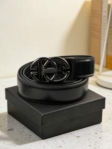 1pc Men's Business Classic Automatic Buckle Belt, Letter Buckle Trouser Belt, Versatile Fashionable Casual Belt, Daily Matching Stylish Belt, Great Gift For Boyfriend - Multicolor - View 13