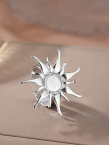 1pc Stainless Steel Sunburst Element Vintage Luxury Style Gold Decorative Accessory, Ideal New Year Gift For Women Office Wear - Ring - View 8