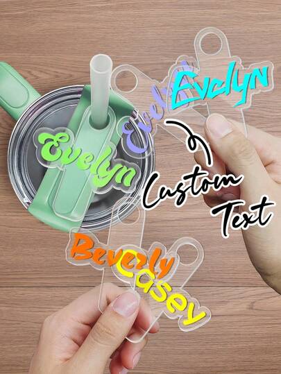Customization Shinning Name Tags For Water Cups, Personalized Tags, Reusable Daycare Items, Custom Water Bottle Labels, And Customizable Silicone Cup Straps With Labels. These Are Essential Items In Daycare Supplies And Have Anti-Slip And Anti-Scald Functions. They Are Suitable As Gifts For The Start Of The School Year