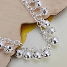 925 Silver Plated Bells Bracelet For Women Wedding Party Fashion Charm Jewelry - Silver - View 4