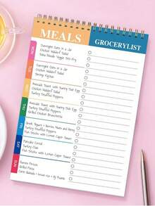 1pc Meal Planner Notebook | 5.6x8.5 Inches, 90 Pages, Weekly Meal Planner, For Organized Weekly And Daily Meal Planning - Multicolor - View 8