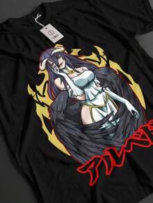 Overlord Shirt Albedo Tshirt Ainz-Shirt Shalltear Top Demiurge Sebas Anime Tee - 黑色 - 查看 1