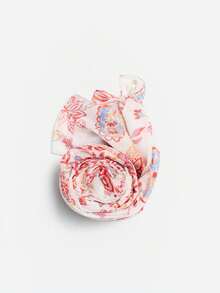Koroshi Women's Printed Scarf/Fowl, 100% Polyester, Off-White. Measures 170x90 Cm, Perfect For Wearing In Multiple Ways. - White - View 2