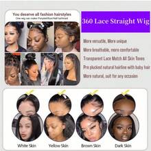 ZHENDEFA Tóc giả thẳng có ren phía trước, kẹp điều chỉnh vô hình, tóc giả ren phía trước trong suốt 360° độ nét cao, tóc giả ren phía trước 360 không cần keo dán làm từ tóc thật, đường chân tóc đã được tỉa sẵn, dành cho nữ. - SNatural - Xem 6