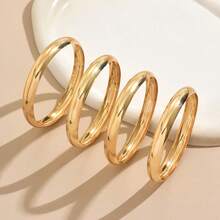 4pcs/Set Elegant Multi-Layer Smooth Bangle Bracelet Set For Women - Geometry - View 7