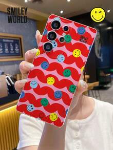 Smiley World Expression SmileyWorld® 1件装减震全包覆TPU材质透明手机壳，可爱黄色笑脸图案，UV印刷，兼容三星、Nothing、Pixel系列手机，适合节日礼物、通勤使用，防摔高品质设计 - 彩色 - 查看 5