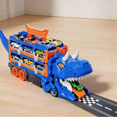 Caminhão Pista Dinossauro Cegonha Devorador De Carros Rampa