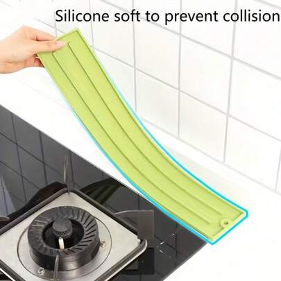 Space-Saving Narrow Design (1pc/2pcs) - Cookware, Lid, And Spatula Rack With Heat-Resistant, Non-Slip Countertop Mat, Suitable For Gas And Electric Stoves. Easy To Clean For Kitchen Use, Made Of Plastic To Protect The Stovetop. Features Include Cookware Storage, Slim Design, Compact Storage, Pot Lid Rack, And Apartment Living.