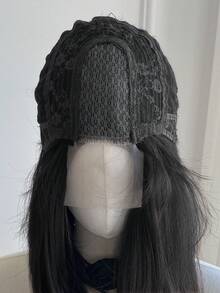 26-Inch 4*1 Small Lace Front Wig Cap, Women's Black Long Curly Wig, Suitable For Cosplay, Various Occasions And Daily Wear. Made Of High-Temperature Resistant Natural Fiber, Smooth And Realistic. - Black - View 6