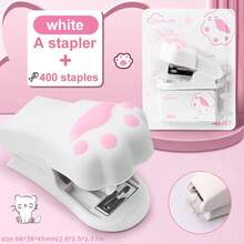 1套猫爪迷你订书机，课堂学习用品，节日和生日的理想礼物 - 彩色 - 查看 10