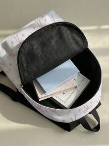 Mochila con bolsillo bordado personalizado, mochila universitaria personalizada, mochila de viaje, mochila escolar, bolso para portátil, mochila personalizada, casual y de moda - Multicolor - Ver 4