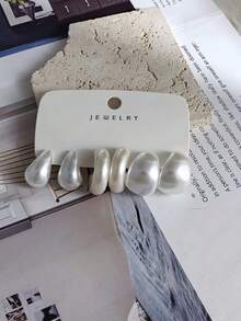 12pcs/Set Elegant Faux Pearl Effect Earrings Set - Pearl White - View 3