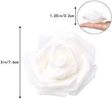 20pcs Artificial Rose Flower Heads, Lifelike Foam Fake Roses For DIY Wedding, Baby Shower, Party Table Decor, Spring Room Decoration, Valentine's Day Gift - White - View 3