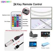Tira de luz LED neón RGB alimentada por USB - Cambio de color, regulable, con control remoto, adecuada para dormitorio, TV, resistente al agua IP65, decoración de caravana - RGB - Ver 3