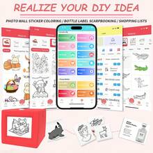 AI迷你打印机，便携式热敏无墨AI语音贴纸打印机，可用于打印图片、照片、笔记、清单、DIY作品、礼品，适用于家庭/学校/办公室/旅行等各种场合，随时随地实现您的创意。 - 彩色 - 查看 10