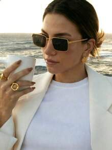 1pc Distinctive Avant-Garde Twisted Leg Fashion Photoshoot Eyeglasses Back To School Outfit - Black - View 2