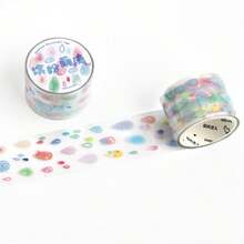 1 Roll Of Die-Cut PET Tape, Korean Style Hand-Painted Scrapbooking DIY Decor, Colorful Confetti Series, Suitable For Gifts, Office, Home, Marking, Labeling, Classroom, Entertainment Toys, Student Planner Creative Retro Decoration Stickers - Multicolor - View 14