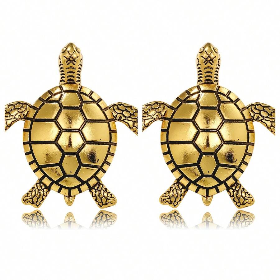 1/2 Handcrafted Pure Copper Tortoises, Bringing Good Luck - Multi-Purpose Decorations For Home, Office And Festivals, Christmas And Halloween Party Gifts, Brooches - Vàng - (2 miếng) - Xem 1