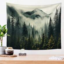 Pine Tapestry Foggy Forest Tapestry, Nature Tapestry, Livingroom Wall Art, Large Wall Tapestry, Home Decor Tapestry - Multicolor - View 1