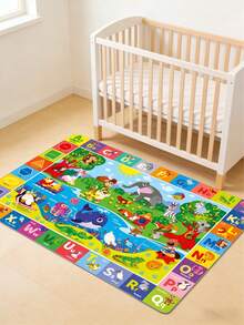 1 Stück Tier-Buchstaben Design Bodenmatte, süße Spielmatte, dekorativer Teppich, Schlafzimmer Dekoration, kleiner Teppich, Teppich, Heimdekoration, Outdoor-Teppich, waschbarer Teppich, Abschlussgeschenk, Muttertagsgeschenk - Verschiedenfarbig - Übersicht 5