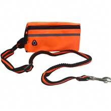 1条带拉链腰包的免手持狗绳，双层加厚手柄和耐用弹力绳，适合遛狗、慢跑和训练宠物[新版本] - 彩色 - 查看 11