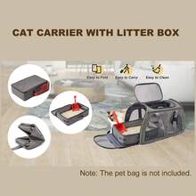 Bac à litière pliable et étanche pour chat pour les voyages, bac à litière portable pour chat pour l'extérieur de la voiture, bac à litière spécial pour chat pour sacs pour animaux de compagnie, conception de grande capacité, facile à nettoyer, fournitures essentielles pour animaux de compagnie pour les voyages - L - Voir 5