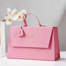 Hộp quà bằng da cao cấp có tay cầm, kích thước 9x5.1x6 inch, khóa từ tính, có thể tái sử dụng, hộp quà tặng trang nhã cho đám cưới, sinh nhật, cầu hôn, quà tặng cho phù dâu, đựng trang sức, nước hoa, mỹ phẩm – Đóng gói đơn - Xem 5