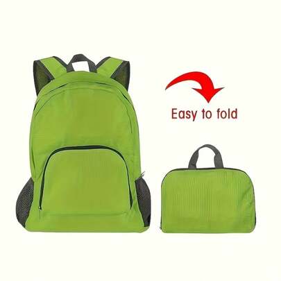 1pc Lightweight Foldable Travel Backpack With Large Capacity, Multi-Compartment Design, Adjustable Padded Shoulder Straps, Suitable For Outdoor, Commuting, Vacation And More