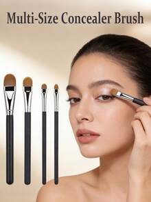 4件套化妆刷套装 - 软毛眼影刷 - 单支便携式眼影眉刷 - 眼部化妆工具和化妆刷 - 彩色 - 查看 3