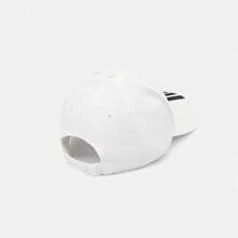 Adidas 男女通用篮球3S帽 NL款，弯檐 - 黑與白 - 查看 3