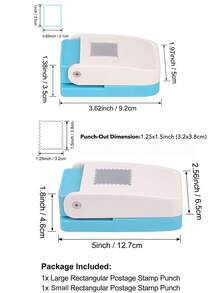 2件套！1个0.8英寸矩形印章打孔器+1个1英寸正方形打孔器，矩形打孔器边缘带凹槽，适用于纸艺、剪贴簿、DIY卡片制作和其他手工艺品制作。 - 2 PCS/PACK - 查看 16