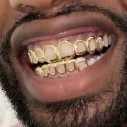 8pcs Hollow Geometric Teeth Grillz, Unisex Hip Hop Party Stage Props Daily Accessories