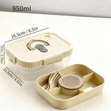 Double Layer Transparent Plastic Bento Box With Sauce Dish And Tableware, Sealed And Leak Proof Fruit Salad Food Container, Reusable Lunch Container, Suitable For Students Adults To Use In School, Office, Travel, Camping, Picnic, And Back To School - Multicolor - View 18