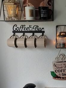 CIF BUY 2pcs Metal Coffee Cup Holder, Wall-Mounted, Metal Coffee Cup Rack, Coffee Bar Decor Wall-Mounted Storage Rack With Hooks. Suitable For Modern Home Decor, Home Decoration, Room Decor, Bedroom Decor. - Black - View 7
