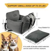 CLAYCLAY Asiento De Coche para Perros Pequeños: Asiento Elevador Suave con Correa De  Cama De Viaje Impermeable Y Lavable Asiento De Coche Portátil para Cachorros con Almacenamiento para - Gris - Ver 3