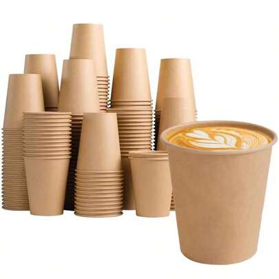Disposable Paper Cups For Restaurants - Suitable For Hot And Cold Drinks - Ideal For Parties, Events And Small Businesses - Durable Tableware, Tea Cups, Household And Commercial Drinkware, Travel, Camping, Party Supplies